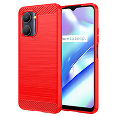 Silikon Hülle Handyhülle Gummi Schutzhülle Flexible Tasche Line für Realme C33 (2023) Rot