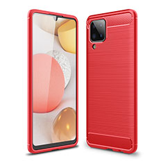 Silikon Hülle Handyhülle Gummi Schutzhülle Flexible Tasche Line für Samsung Galaxy A12 5G Rot