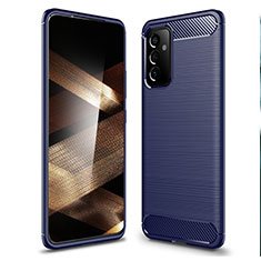 Silikon Hülle Handyhülle Gummi Schutzhülle Flexible Tasche Line für Samsung Galaxy A15 4G Blau