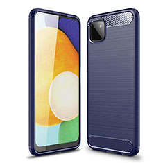 Silikon Hülle Handyhülle Gummi Schutzhülle Flexible Tasche Line für Samsung Galaxy A22s 5G Blau