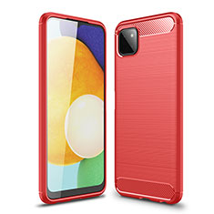 Silikon Hülle Handyhülle Gummi Schutzhülle Flexible Tasche Line für Samsung Galaxy A22s 5G Rot