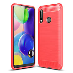 Silikon Hülle Handyhülle Gummi Schutzhülle Flexible Tasche Line für Samsung Galaxy A70E Rot