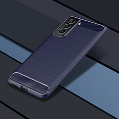 Silikon Hülle Handyhülle Gummi Schutzhülle Flexible Tasche Line für Samsung Galaxy S24 5G Blau