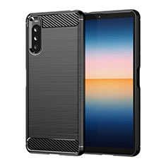 Silikon Hülle Handyhülle Gummi Schutzhülle Flexible Tasche Line für Sony Xperia 10 III SO-52B Schwarz