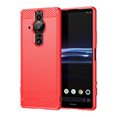 Silikon Hülle Handyhülle Gummi Schutzhülle Flexible Tasche Line für Sony Xperia PRO-I Rot