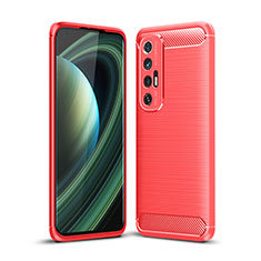 Silikon Hülle Handyhülle Gummi Schutzhülle Flexible Tasche Line für Xiaomi Mi 10S 5G Rot