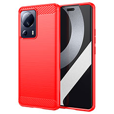 Silikon Hülle Handyhülle Gummi Schutzhülle Flexible Tasche Line für Xiaomi Mi 12 Lite NE 5G Rot