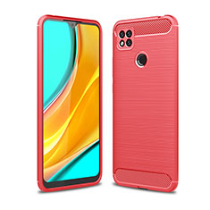 Silikon Hülle Handyhülle Gummi Schutzhülle Flexible Tasche Line für Xiaomi Redmi 9 Activ Rot