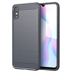 Silikon Hülle Handyhülle Gummi Schutzhülle Flexible Tasche Line für Xiaomi Redmi 9A Grau