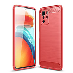 Silikon Hülle Handyhülle Gummi Schutzhülle Flexible Tasche Line für Xiaomi Redmi Note 10 Pro 5G Rot