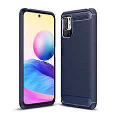 Silikon Hülle Handyhülle Gummi Schutzhülle Flexible Tasche Line für Xiaomi Redmi Note 10T 5G Blau