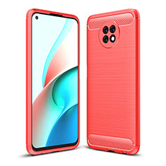 Silikon Hülle Handyhülle Gummi Schutzhülle Flexible Tasche Line für Xiaomi Redmi Note 9 5G Rot