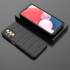 Silikon Hülle Handyhülle Gummi Schutzhülle Flexible Tasche Line KC1 für Samsung Galaxy A13 4G Schwarz