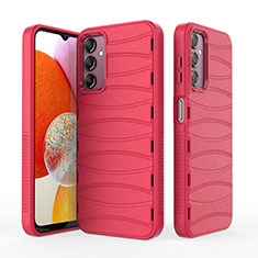 Silikon Hülle Handyhülle Gummi Schutzhülle Flexible Tasche Line KC1 für Samsung Galaxy A14 4G Rot