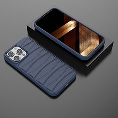 Silikon Hülle Handyhülle Gummi Schutzhülle Flexible Tasche Line KC2 für Apple iPhone 15 Pro Max Blau