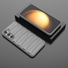 Silikon Hülle Handyhülle Gummi Schutzhülle Flexible Tasche Line KC2 für Samsung Galaxy S23 5G Grau