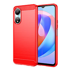 Silikon Hülle Handyhülle Gummi Schutzhülle Flexible Tasche Line MF1 für Huawei Honor X5 Plus Rot