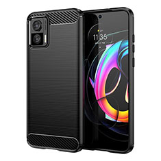 Silikon Hülle Handyhülle Gummi Schutzhülle Flexible Tasche Line MF1 für Motorola Moto Edge 30 Lite 5G Schwarz