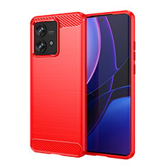 Silikon Hülle Handyhülle Gummi Schutzhülle Flexible Tasche Line MF1 für Motorola Moto Edge 40 Neo 5G Rot