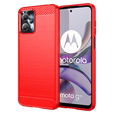 Silikon Hülle Handyhülle Gummi Schutzhülle Flexible Tasche Line MF1 für Motorola Moto G23 Rot