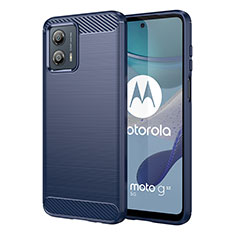 Silikon Hülle Handyhülle Gummi Schutzhülle Flexible Tasche Line MF1 für Motorola Moto G53 5G Blau