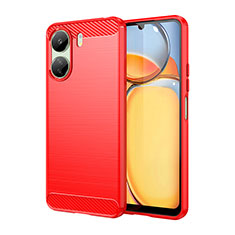 Silikon Hülle Handyhülle Gummi Schutzhülle Flexible Tasche Line MF1 für Xiaomi Redmi 13C Rot