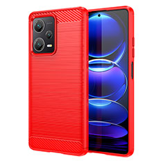 Silikon Hülle Handyhülle Gummi Schutzhülle Flexible Tasche Line MF1 für Xiaomi Redmi Note 12 Pro+ Plus 5G Rot