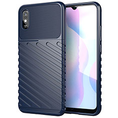 Silikon Hülle Handyhülle Gummi Schutzhülle Flexible Tasche Line S01 für Xiaomi Redmi 9A Blau