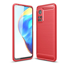 Silikon Hülle Handyhülle Gummi Schutzhülle Flexible Tasche Line WL1 für Xiaomi Mi 10T Pro 5G Rot