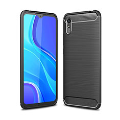 Silikon Hülle Handyhülle Gummi Schutzhülle Flexible Tasche Line WL1 für Xiaomi Redmi 9A Schwarz