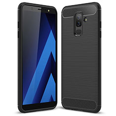 Silikon Hülle Handyhülle Gummi Schutzhülle Köper für Samsung Galaxy A6 Plus Schwarz