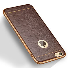 Silikon Hülle Handyhülle Gummi Schutzhülle Leder für Apple iPhone 6S Plus Braun