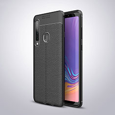 Silikon Hülle Handyhülle Gummi Schutzhülle Leder für Samsung Galaxy A9 Star Pro Schwarz