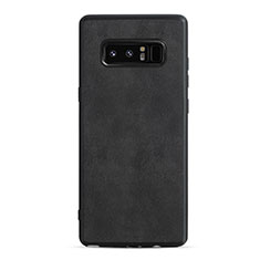 Silikon Hülle Handyhülle Gummi Schutzhülle Leder R05 für Samsung Galaxy Note 8 Duos N950F Schwarz