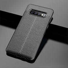 Silikon Hülle Handyhülle Gummi Schutzhülle Leder Tasche A02 für Samsung Galaxy S10 Schwarz