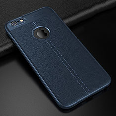 Silikon Hülle Handyhülle Gummi Schutzhülle Leder Tasche D01 für Apple iPhone 6S Blau