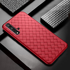 Silikon Hülle Handyhülle Gummi Schutzhülle Leder Tasche für Huawei Nova 5 Pro Rot