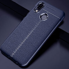 Silikon Hülle Handyhülle Gummi Schutzhülle Leder Tasche für Huawei P Smart+ Plus Blau