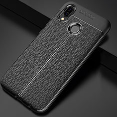 Silikon Hülle Handyhülle Gummi Schutzhülle Leder Tasche für Huawei P Smart+ Plus Schwarz