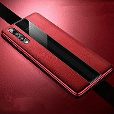 Silikon Hülle Handyhülle Gummi Schutzhülle Leder Tasche für Huawei P20 Pro Rot