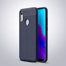 Silikon Hülle Handyhülle Gummi Schutzhülle Leder Tasche für Huawei Y6 Prime (2019) Blau