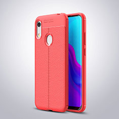 Silikon Hülle Handyhülle Gummi Schutzhülle Leder Tasche für Huawei Y6 Prime (2019) Rot