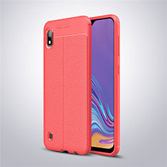 Silikon Hülle Handyhülle Gummi Schutzhülle Leder Tasche für Samsung Galaxy A10 Rot