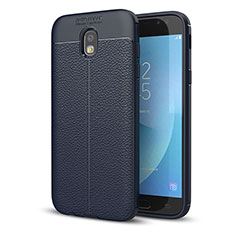 Silikon Hülle Handyhülle Gummi Schutzhülle Leder Tasche für Samsung Galaxy J5 (2017) Duos J530F Blau