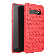 Silikon Hülle Handyhülle Gummi Schutzhülle Leder Tasche für Samsung Galaxy S10 5G Rot