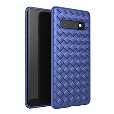 Silikon Hülle Handyhülle Gummi Schutzhülle Leder Tasche für Samsung Galaxy S10 Plus Blau