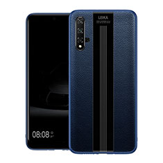 Silikon Hülle Handyhülle Gummi Schutzhülle Leder Tasche H01 für Huawei Honor 20 Blau