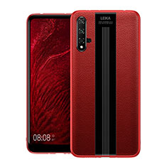 Silikon Hülle Handyhülle Gummi Schutzhülle Leder Tasche H01 für Huawei Honor 20S Rot