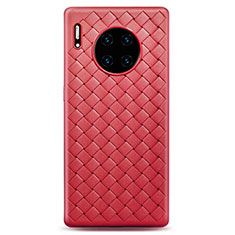 Silikon Hülle Handyhülle Gummi Schutzhülle Leder Tasche H01 für Huawei Mate 30 5G Rot