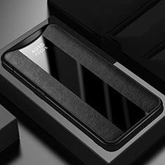 Silikon Hülle Handyhülle Gummi Schutzhülle Leder Tasche H01 für Oppo Find X Super Flash Edition Schwarz